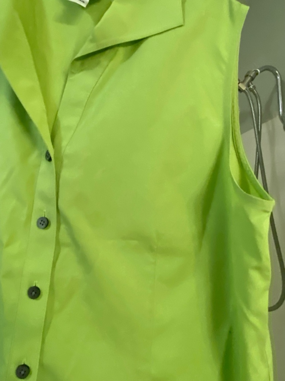 Talbots Sleeveless Cotton Button Down Summer Blouse.  Size XL. EC. Light Green - Picture 10 of 12